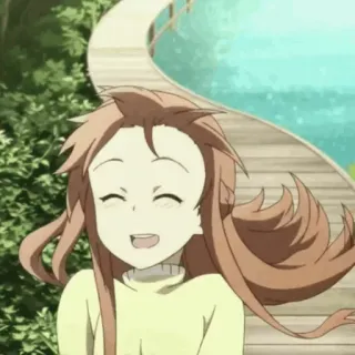 🧡 b1f40ddf anime girl, cartoon, smile, happy, cheerful telegram sticker