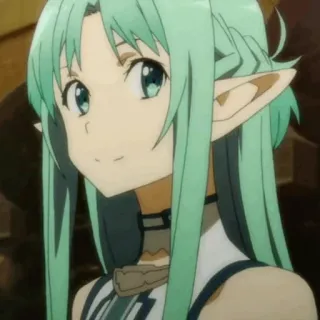 ❄️ e44036e1 Leafa Sword Art Online anime, elf, female, character, leafa, sword art online, green hair telegram sticker