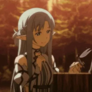 ❄️ e8f25125 Asuna Sword Art Online anime, elf, female, Sword Art Online, Asuna, character telegram sticker