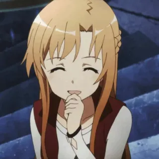 🧡 fc9adbd3 Asuna Sword Art Online anime, girl, smiling, cute, cartoon, character, illustration telegram sticker