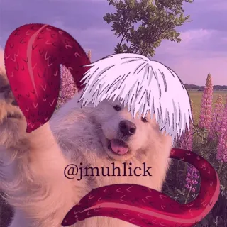 😎 381b3301 @jmuhlick собака, аниме, хвост, природа telegram sticker