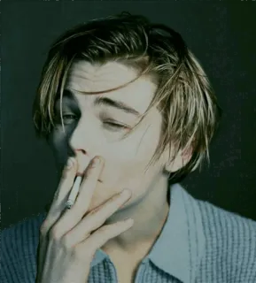 😊 5bf0257f Leonardo DiCaprio celebridade, cigarro, fumando, leonardo dicaprio, ator, tabaco telegram sticker