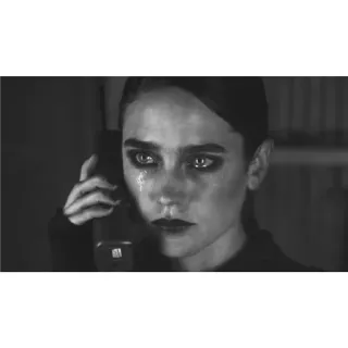 🙁 60f8012f mulher, chorando, telefone, preto e branco, cruz, lágrimas, chateada, emocional telegram sticker