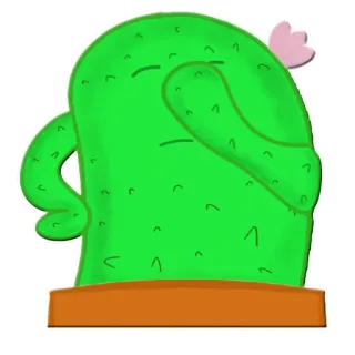 🤬 261a5470 Kaktus, Pflanze, traurig, enttäuscht, Blume, Cartoon telegram sticker