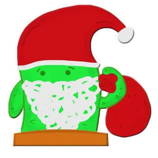 ☹️ b5d44c47 weihnachten, weihnachtsmann, kaktus, feiertage, festlich, dekoration, gruß telegram sticker