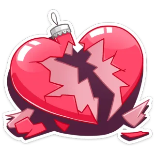 💔 6f6a9ae4 broken heart, heart, sad, hurt, love, romance, breakup, ornament telegram sticker