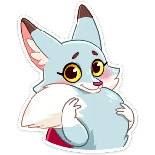 🥺 93967ed8 fox, cute, animal, cartoon, sticker, anthropomorphic, mammal telegram sticker