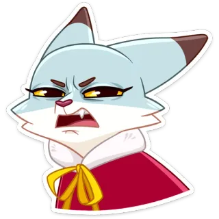 😒 cf3072af fox, angry, cartoon, animal, expression, sarcastic telegram sticker