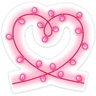 ❤️ e0e4b2e1 heart, lights, love, string lights, pink, decoration telegram sticker