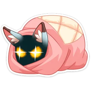 😈 0ffc4994 고양이, 담요, 동물, 만화, 귀여운, 졸린, 카와이 telegram sticker