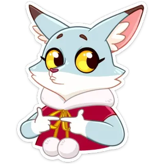🥺 c60642c5 만화, 동물, 여우, 귀여운, 이모티콘, 스티커, 손가락, 수줍은 telegram sticker