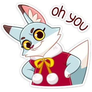 ☺️ dfa0e7cd oh you 여우, 귀여운, 스티커, 만화, 동물, 표정, 장난기 있는 telegram sticker