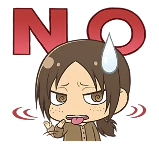 😓 0dc3b88c NO いいえ, 拒否, アニメスタイル, 漫画, キャラクター, 表情 telegram sticker