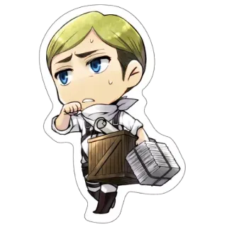 😓 34bd2e87 Erwin Smith Attack on Titan エルヴィン・スミス, 進撃の巨人, アニメ, 軍隊, 漫画, ちびキャラ telegram sticker