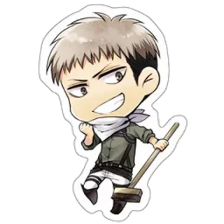 😁 815cbed1 Jean Kirstein Attack on Titan アニメ, カートゥーン, ちび, ジャン・キルシュタイン, 進撃の巨人, マンガ, キャラクター telegram sticker