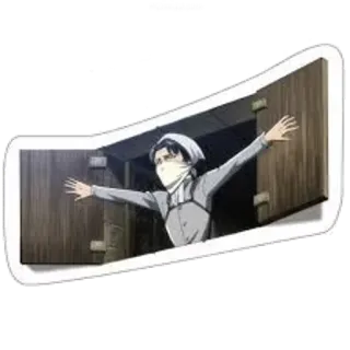 😯 c0792991 Levi Ackerman Attack on Titan アニメ, 進撃の巨人, リヴァイ・アッカーマン, マンガ, ステッカー telegram sticker