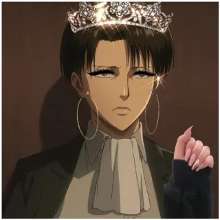 💍 4390b459 Levi Ackerman Attack on Titan Anime, Krone, Charakter, Fanart, Creolen, Make-up, Nägel, Attack on Titan telegram sticker