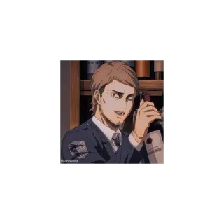 🍷 88dd06fe Jean Kirstein Attack on Titan Anime, Cartoon, Jean Kirstein, Attack on Titan, Wein, AOT, Getränk telegram sticker