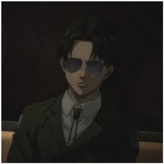 😎 9c3886d0 Levi Ackerman Attack on Titan Anime, Charakter, Cool, Sonnenbrille, Anime Charakter telegram sticker