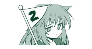 😿 57d05dbb 2 アニメ, 旗, 2番, 猫耳, ステッカー telegram sticker