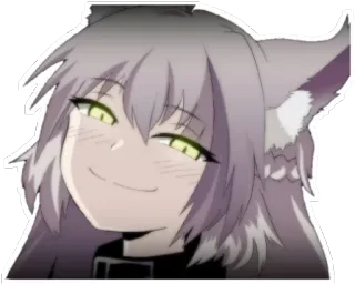 😼 cafc60cf アニメ, 猫耳, 可愛い, ドヤ顔, 狼娘 telegram sticker