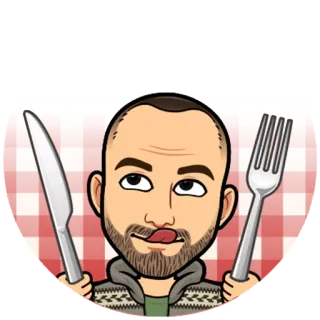 🍰 330821e9 comida, comer, tenedor, cuchillo, mantel, dibujos animados telegram sticker