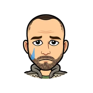 😭 fe49db46 bitmoji, triste, llorando, avatar, dibujos animados, hombre telegram sticker
