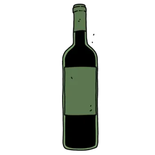 🍷 1864d190 ขวดไวน์, ขวด, แอลกอฮอล์, เครื่องดื่ม, สีเขียว telegram sticker