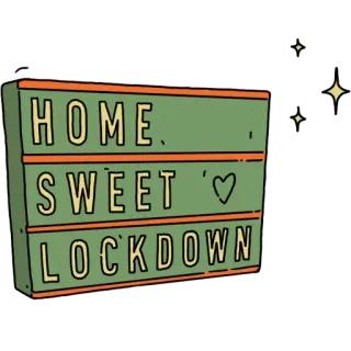💕 cde07199 HOME. SWEET <3 LOCKDOWN ล็อกดาวน์, บ้าน, หวาน, หัวใจ, กักตัว, ในร่ม, ป้าย, อยู่บ้าน telegram sticker