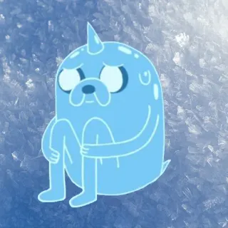 😥 479178f2 Jake Adventure Time cartoni animati, animazione, cane, Adventure Time, ghiaccio, triste telegram sticker