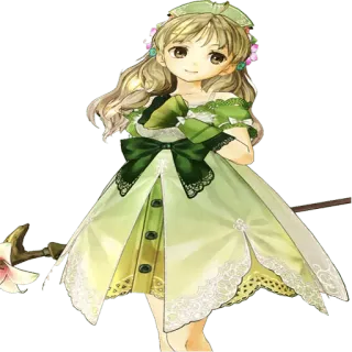 🤗 69a345a9 anime meisje, fantasie, schattig, jurk, bloemen, staf telegram sticker