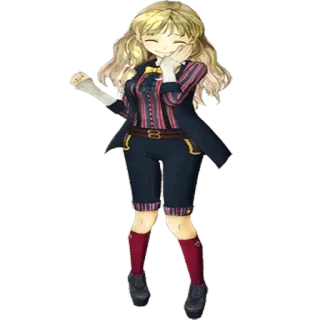 ☺️ f0367437 Anime, Personage, vrouwelijk, blond haar, glimlach, uniform telegram sticker