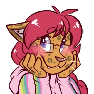 😊 16c0d3b0 Furry, Leopardo, Personaggio, Cartone animato, Adesivo, Animazione telegram sticker