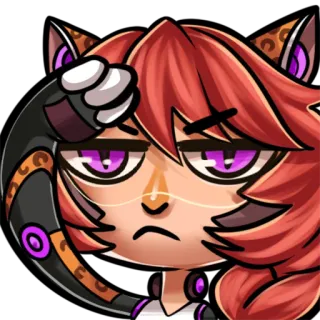 🧑‍🚀 1f48521f Anime, Cartone animato, Catgirl, Confuso, Adesivo, Espressione, Stanco telegram sticker