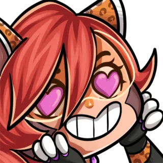 😍 c71a6f3b Cartone animato, Anime, Carino, Adesivo, Occhi a cuore, Orecchie da animale telegram sticker
