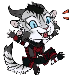 😃 129e42a6 sticker, hoạt hình, furry, động vật, dễ thương, fantasy, chibi telegram sticker
