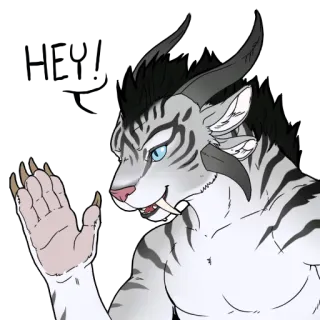 👏 7c1f45bf furry, anthro, hổ, hình người, hoạt hình, động vật, thân thiện telegram sticker