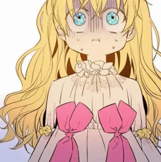 🎀 0969dba5 anime, manga, chica, pelo rubio, impactada, linda telegram sticker