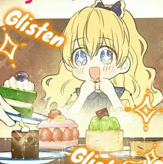 🎀 2f2f4d48 Glisten dibujos animados, tarta, postre, lindo, anime, brillante, chica telegram sticker