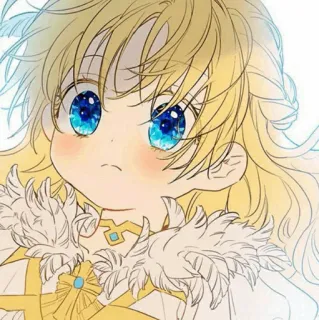 🎀 586f6e1e niño, niña, pelo rubio, ojos azules, estilo anime, lindo, dibujos animados telegram sticker