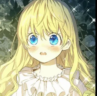 🎀 5aac3cea chica anime, pelo rubio, ojos azules, dibujo animado, ilustración, linda telegram sticker