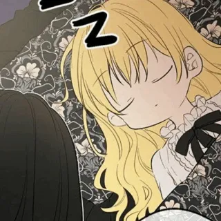 🎀 6b6252d3 Z durmiendo, rubia, anime, dibujos animados, linda, chica, niña telegram sticker