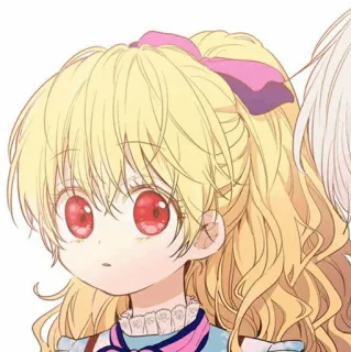 🎀 9257a629 Anime, Chica, Dibujo animado, Niña, Personaje, Ojos rojos, Pelo rubio telegram sticker