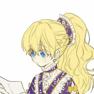 🎀 d521651f Anime, Chica, Dibujo animado, Ilustración, Personaje, Pelo rubio, Ojos azules telegram sticker