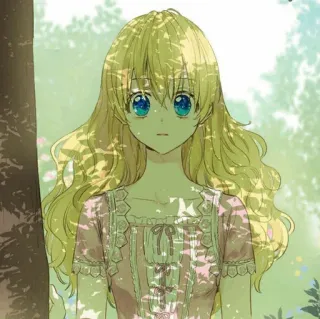 🎀 e65c1b46 chica anime, pelo rubio, ojos azules, dibujos animados, linda, mujer joven telegram sticker