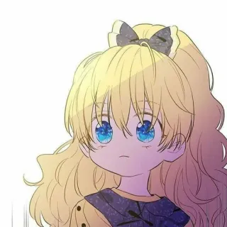 💫 590f65ff animé, enfant, fille, cheveux blonds, yeux bleus, dessin animé, mignon telegram sticker