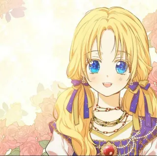 💫 88be7e89 fille anime, cheveux blonds, yeux bleus, dessin animé, mignon, enfant, manga telegram sticker