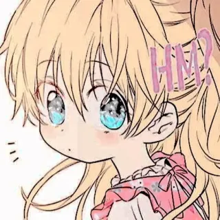 🍼 6da6955c HM? อนิเมะ, น่ารัก, ผู้หญิง, หืม, สีหน้า, คำถาม telegram sticker