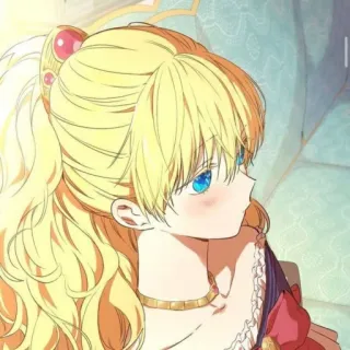 👑 4eb66dc8 menina, loira, fofa, retrato, animação telegram sticker