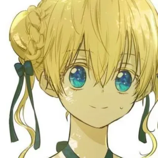 👑 50e12fb7 Anime, Desenho animado, Fofo, Garota, Loira, Ilustração telegram sticker